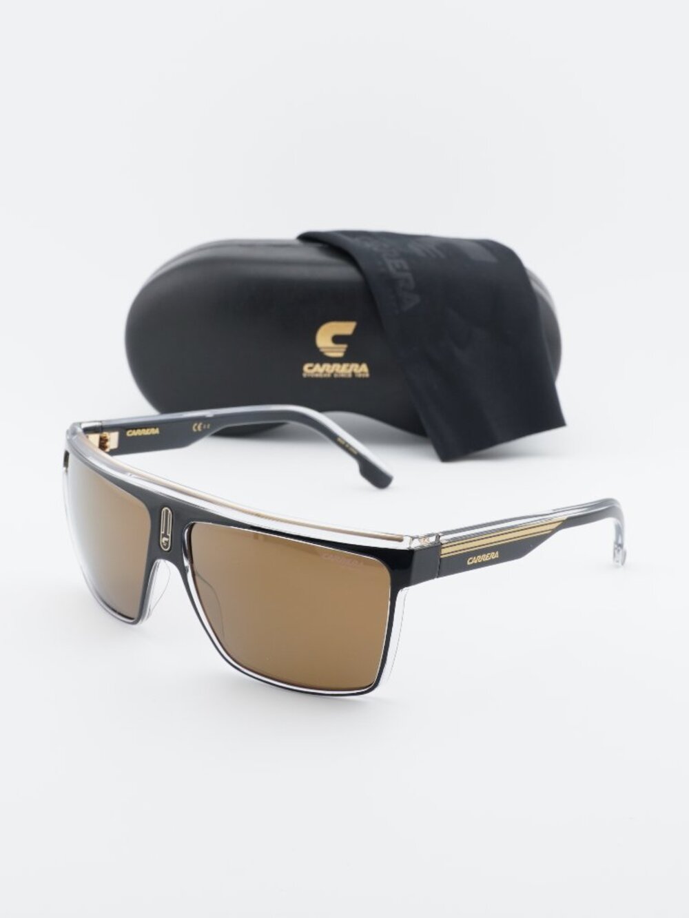 CARRERA 22/N 02M2 YL Rectangle Sunglasses - Black / Gold Polarized